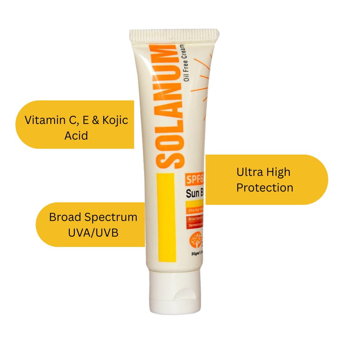 Solanum Sunblock SPF 60 – Best Sunblock for All type of Skin, UVA/UVB Protection & Hyperpigmentation Control