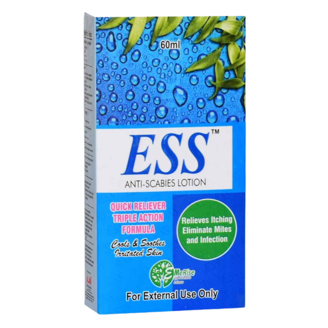 ESS Lotion Best Scabies Treatment & Itch Relief Lotion with Sulfur, Neem & Turmeric 120 ml