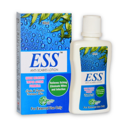 ESS Lotion Best Scabies Treatment & Itch Relief Lotion with Sulfur, Neem & Turmeric 120 ml