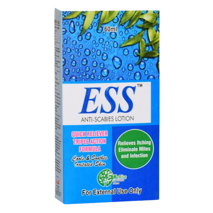ESS Lotion Best Scabies Treatment & Itch Relief Lotion with Sulfur, Neem & Turmeric 120 ml