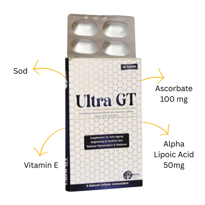 Ultra-GT Glutathione Tablets – Advanced Skin Whitening & Anti-Aging Formula